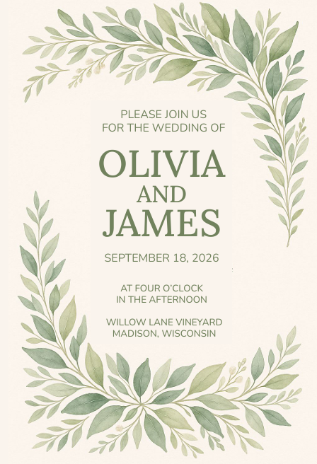 Wedding Invitations E-Template PDF
