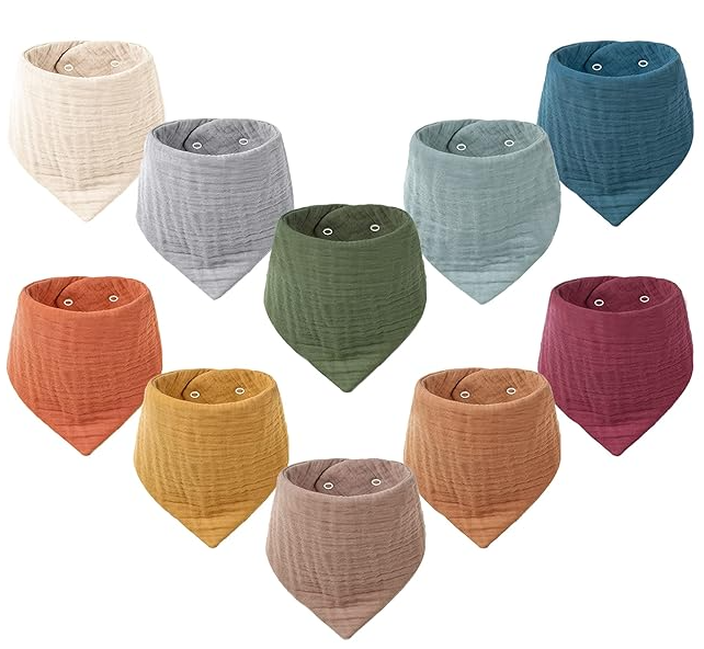 Konssy Muslin Baby Bibs Baby Bandana Drool Bibs